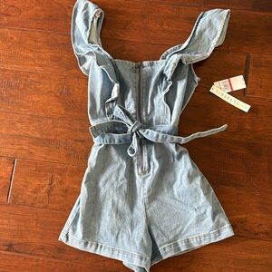 NWT Denim Romper, Size XS